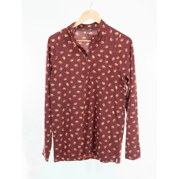 SAXX Men's Viewfinder Long Sleeve Half-Zip Red Hot Diggity | M - Picture 2 of 6